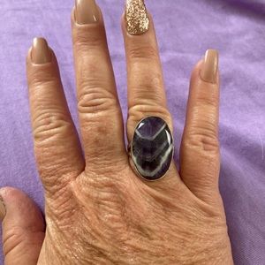 Purple agate ring
